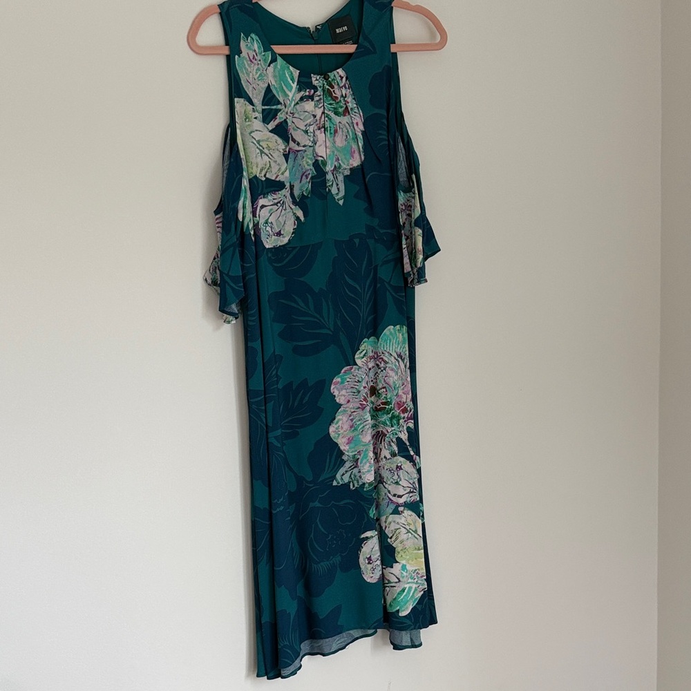 Maeve Teal Floral Midi Dress